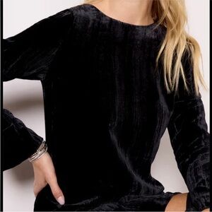Rails black velvet long sleeve Coastal Cowgirl dress Sz L